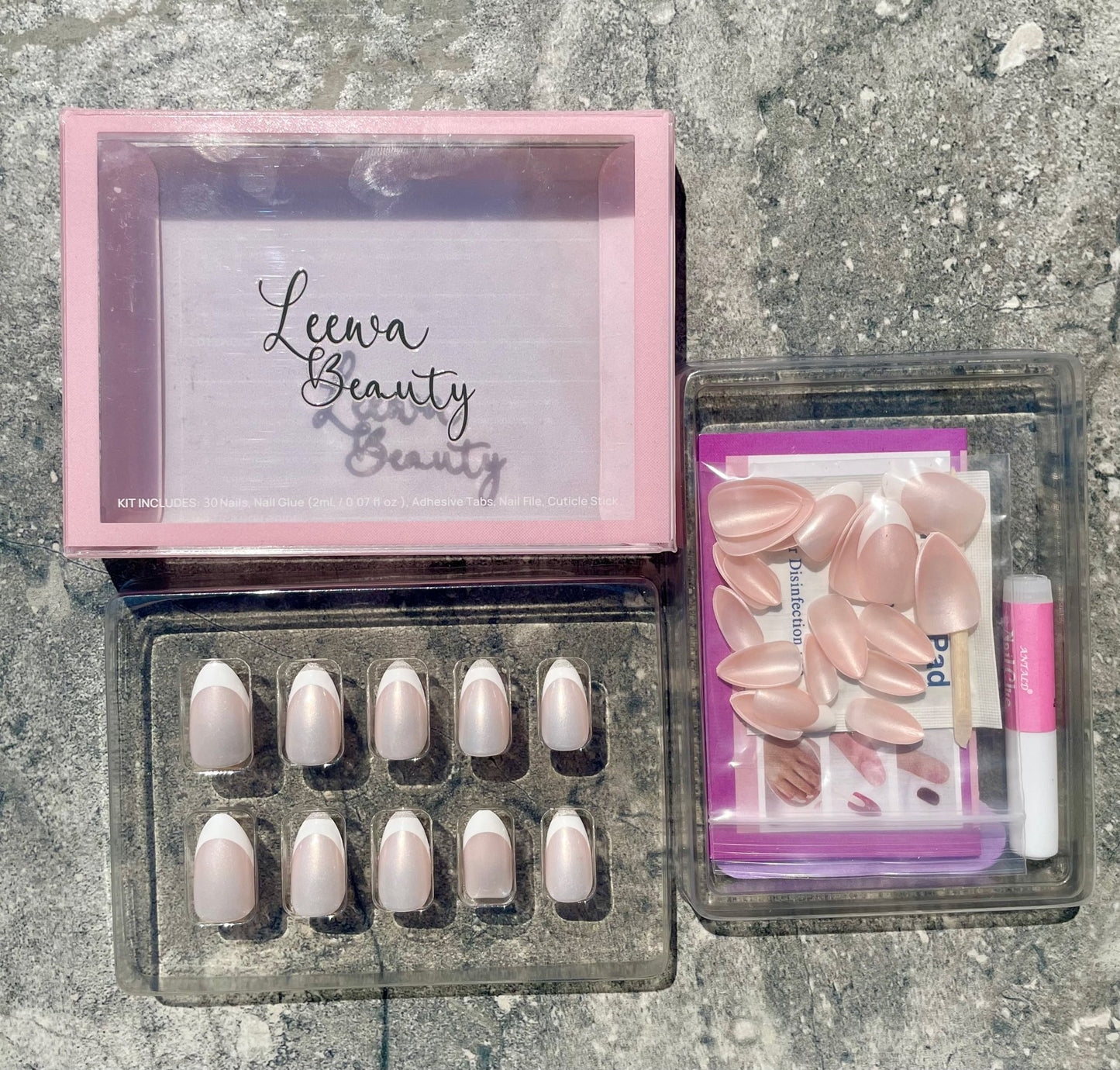 Pearl French Almond - Leewa Beauty