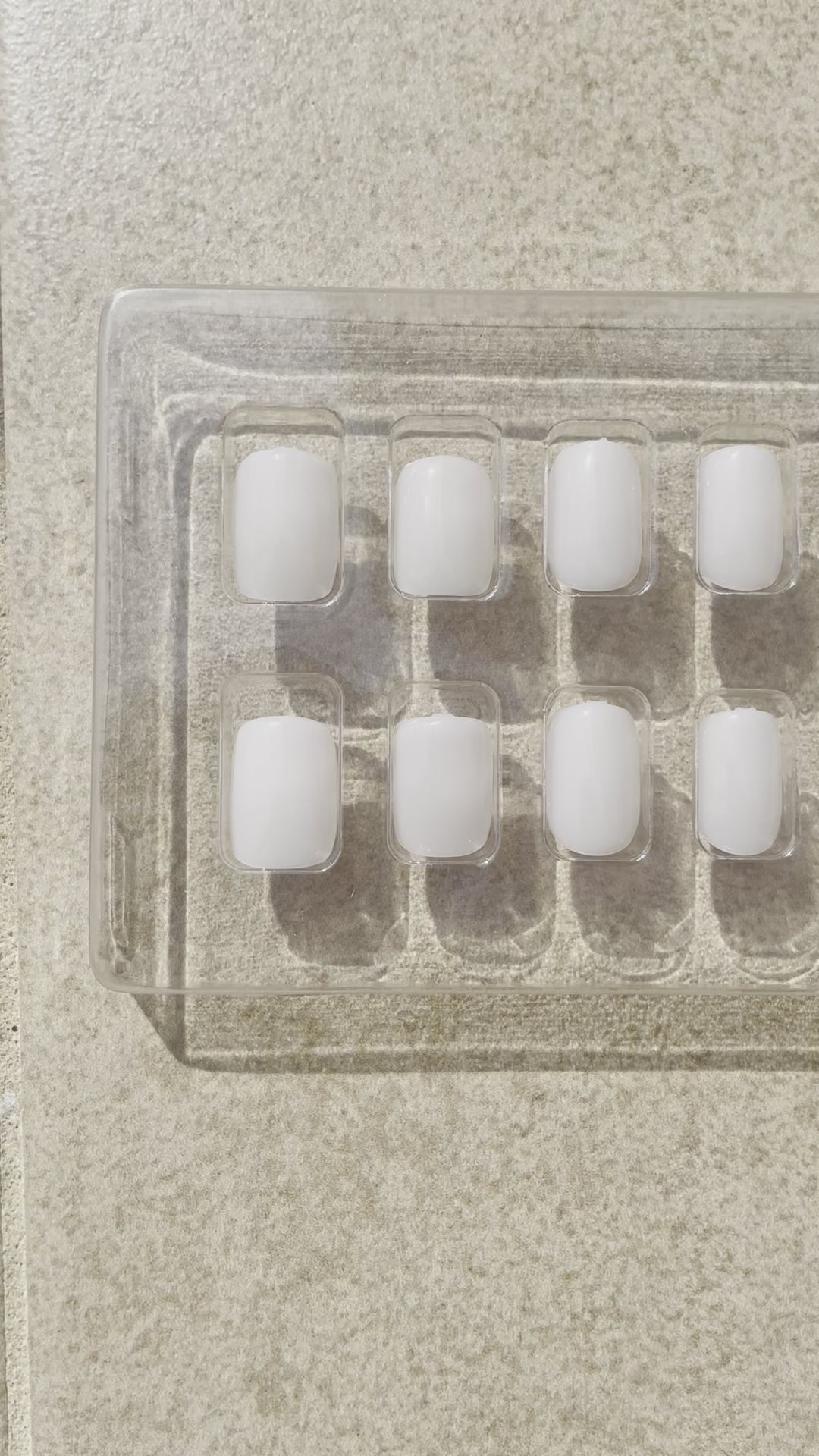 Glossy Milky White Square Press-on Nails made by Leewa Beauty