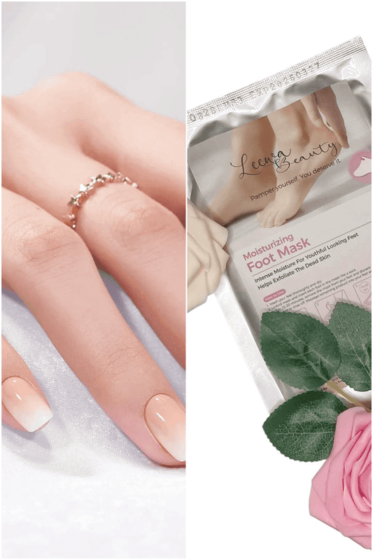 Glossy Gradient Nail Kit with Moisturizing Foot Mask - Leewa Beauty