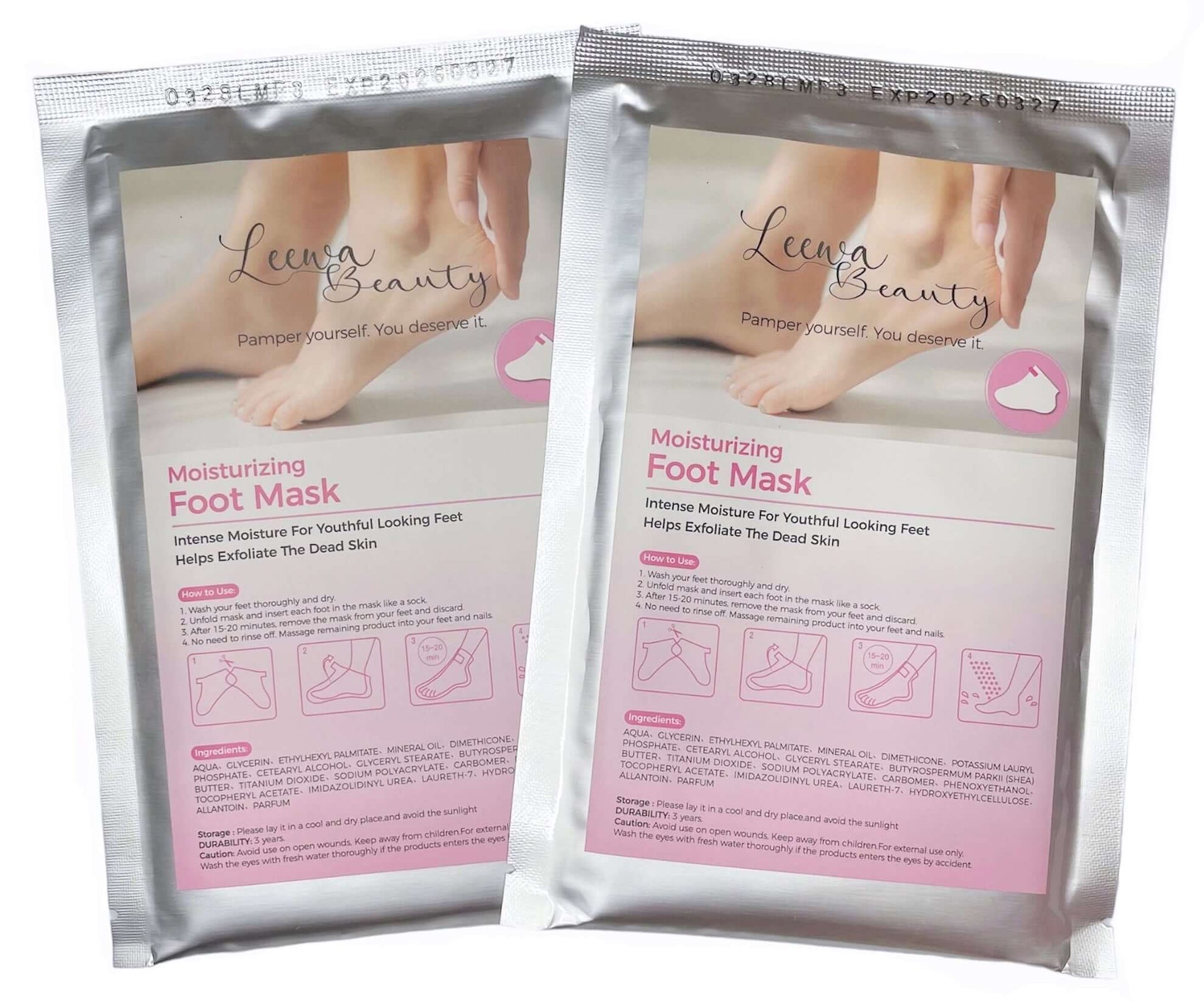 Leewa Beauty Moisturizing Foot Masks (2) - Leewa Beauty