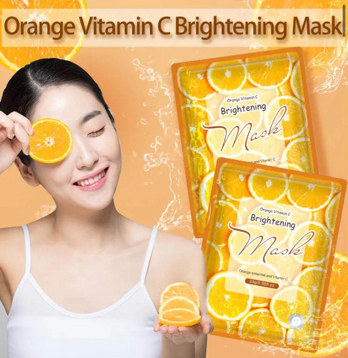 Orange Vitamin C Facial Mask (2) - Leewa Beauty