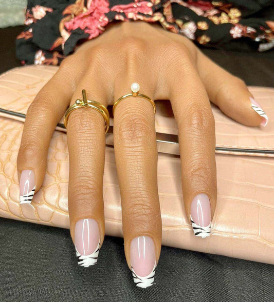 Pink Zebra French Coffin - Leewa Beauty