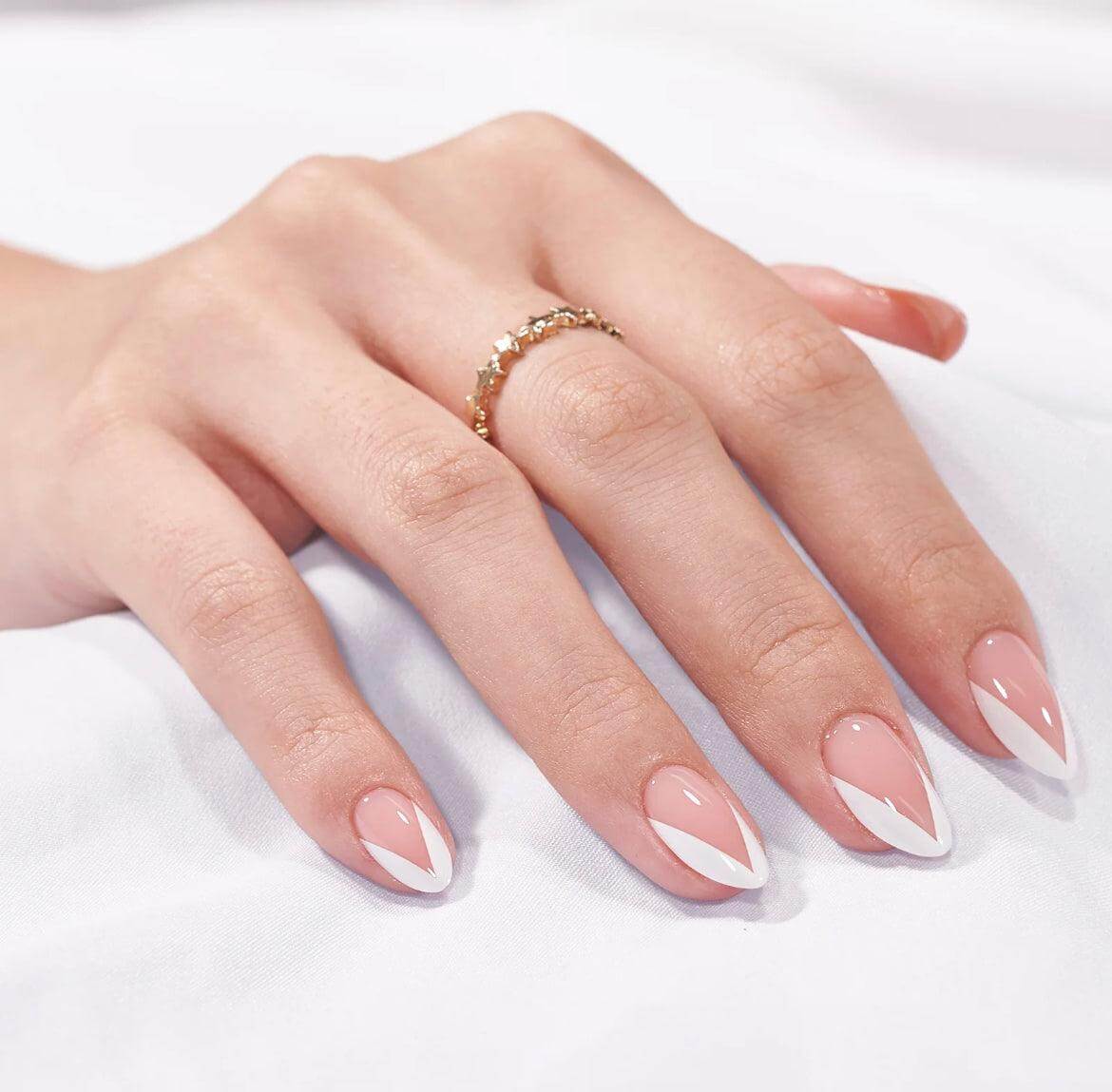 almond french nails