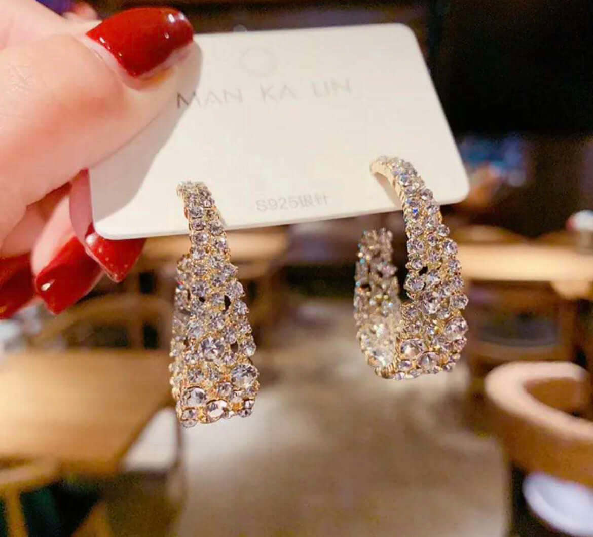 Gold Diamond Earrings - Leewa Beauty